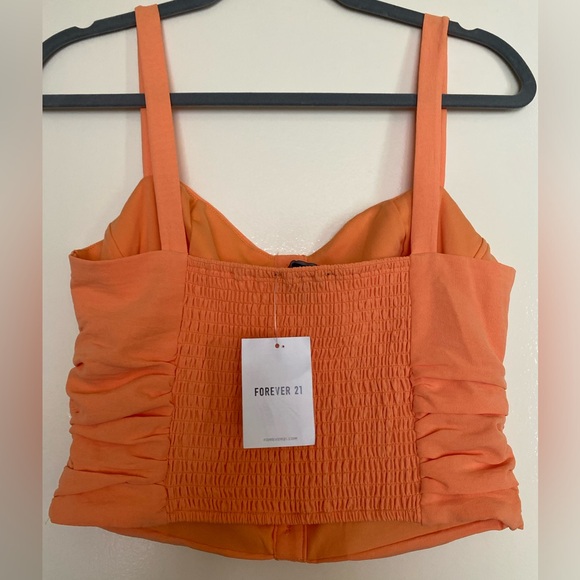 FOREVER 21 Peach scrunch crop top - Picture 5 of 6